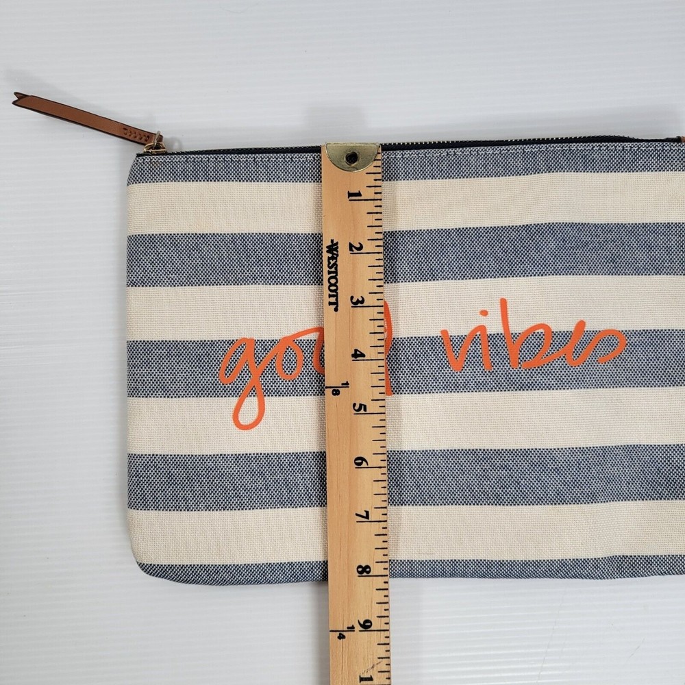 Stella & Dot Travel Makeup Bag Good Vibes Stripe Zippered Pouch Stella and Dot - Picture 4 of 5